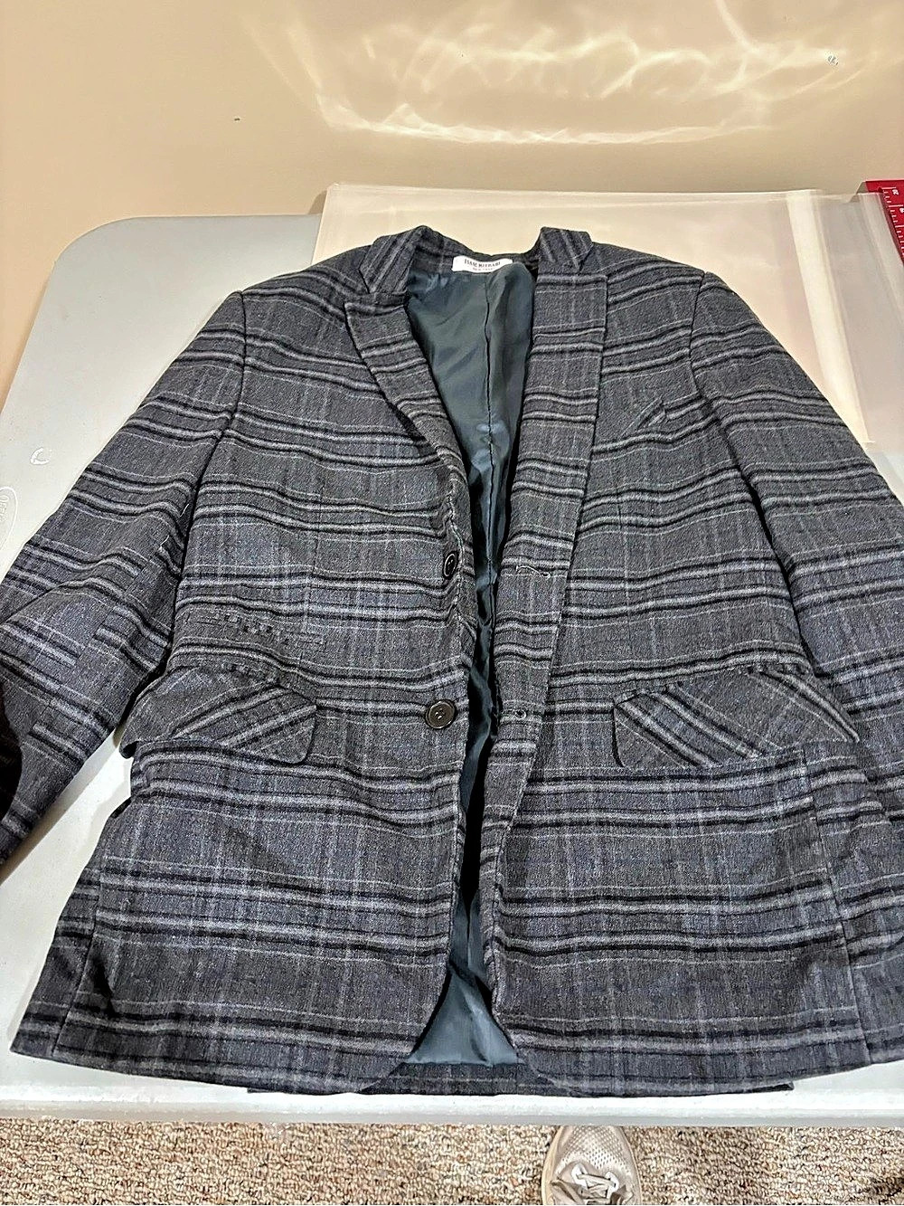 Isaac Mizrahi Plaid Blazer in Gray & Black Size 14 30